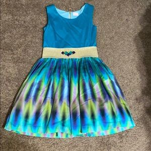 Teal strapless dress